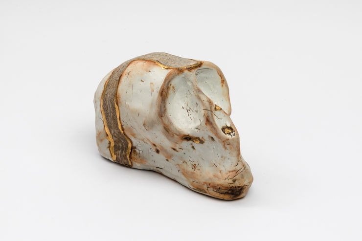 Brown Skull With Gold