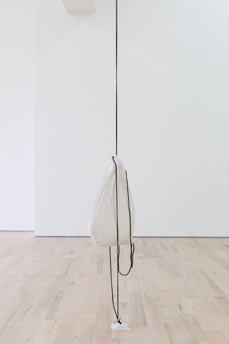 James Parkinson The problems with anything in the field are mainly logistic 1 & 11, 2015 Plaster and draw string travel bags 310 x 32 cm
