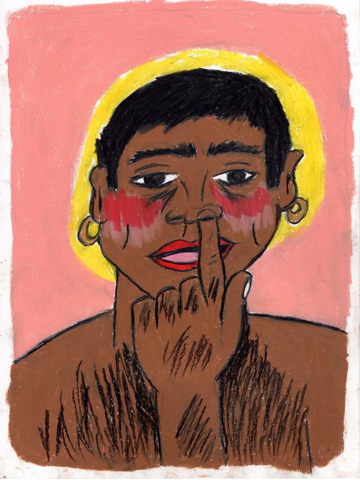 Soufiane Ababri, Bedwork 10, 2017-2022, Coloured pencils on paper, 32 x 24 cm, Courtesy of the artist and THE PILL®