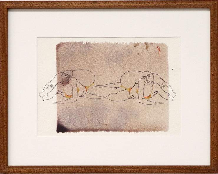 Hayv Kahraman Untitled Drawing 2, 2021 Watercolour and Dried Pigment on Paper 18.00 x 26.00 cm