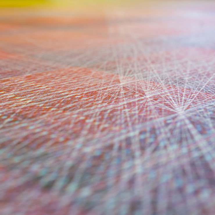 Nima Nabavi, Roswell2223 (Detail), 2023, Archival Ink on Canvas, 184.5 x 538.5 cm. Photo by Tonee Harbert.