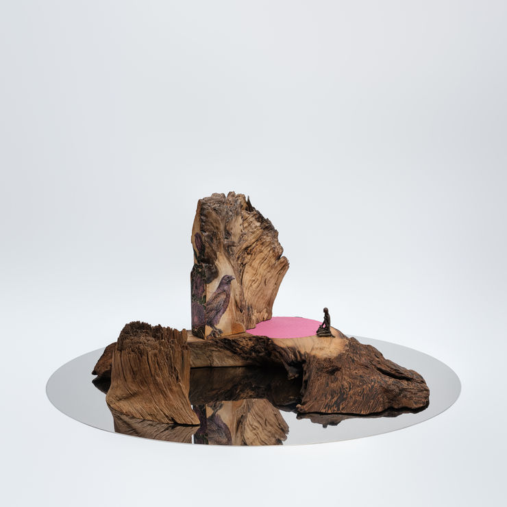 楊茂林, 花落春未盡．烏鴉S2002, 2020. Yang Mao-Lin,The Lasting Spring, Raven S2002, 2020.