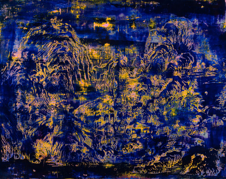 蘇孟鴻, 藍黃山水習作, 2019