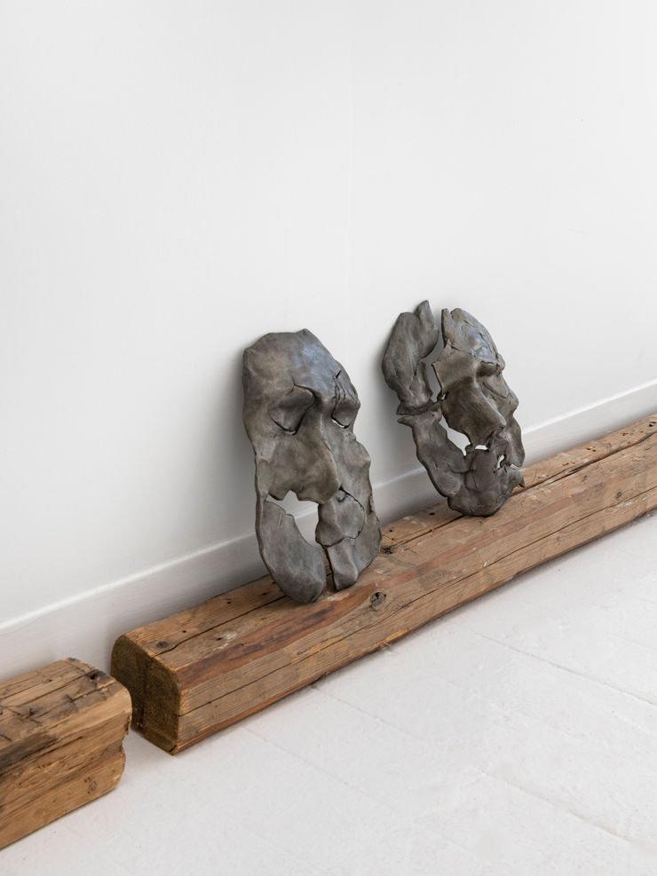 Shane Charles Mask I Ii Bronze Yi Gallery Installation View 2023 V