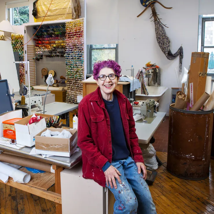 China Marks in her studio