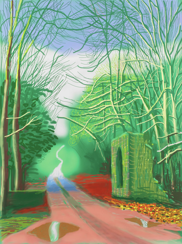 Buy or sell David Hockney, The Arrival of Spring in Woldgate, East Yorkshire, 19 February 2011, iPad drawing