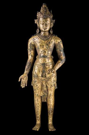 Wisdom Buddha, Tibet, 12th century, gilt bronze, the Xuzhou Collection of Buddhist Art