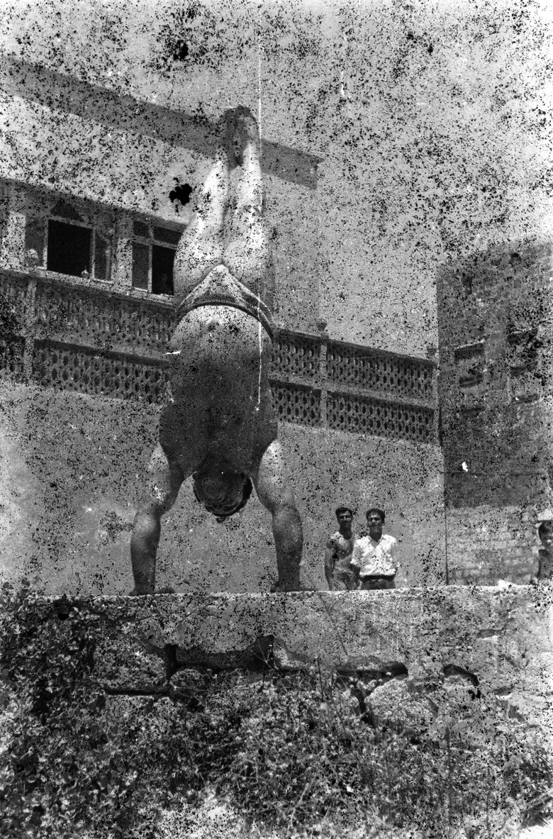 Bodybuilders, Printed From A Damaged Negative 1948