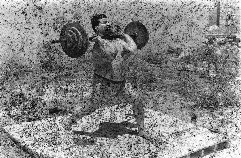 Bodybuilders, Printed From A Damaged Negative 1948