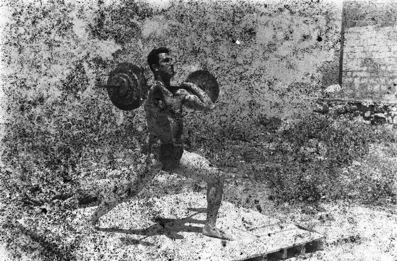 Bodybuilders, Printed From A Damaged Negative 1948