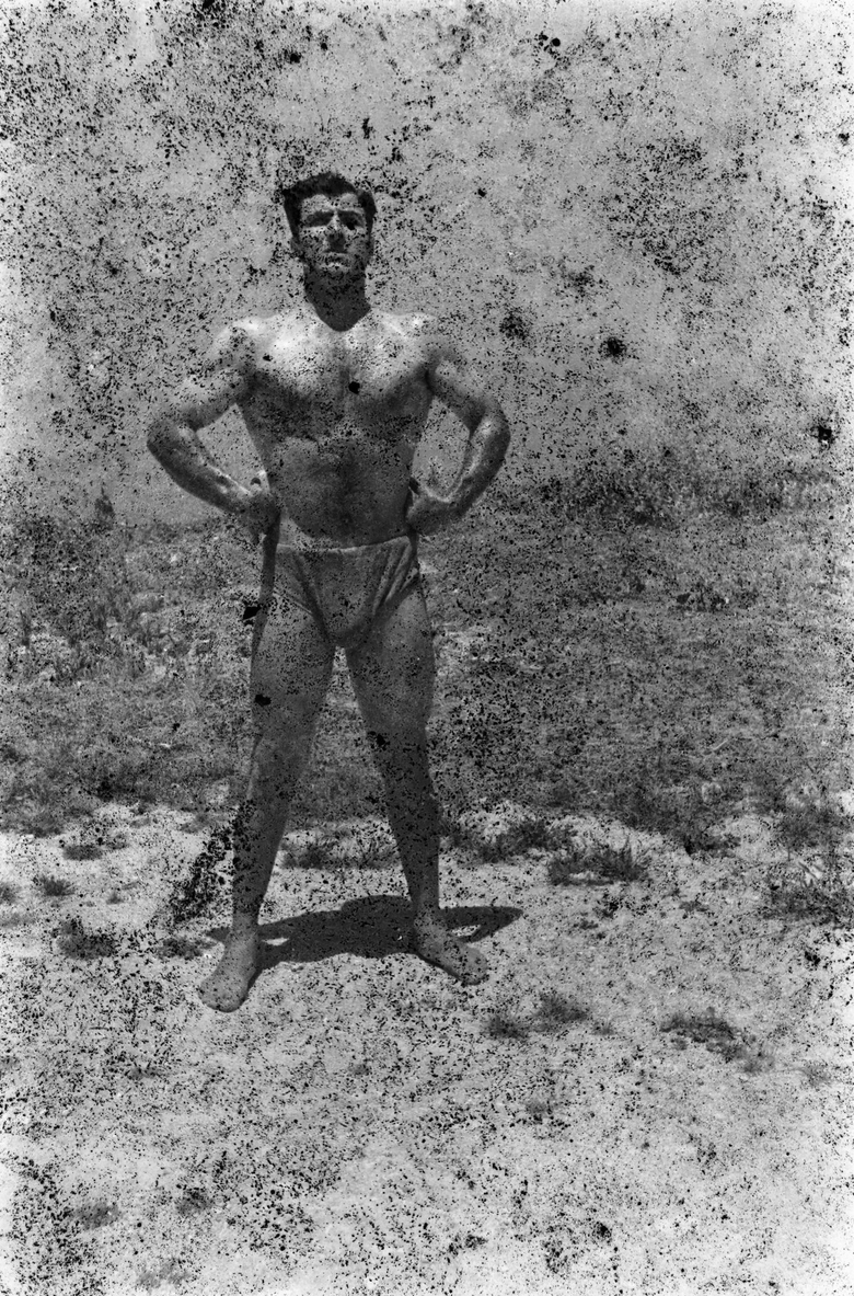 Bodybuilders, Printed From A Damaged Negative 1948