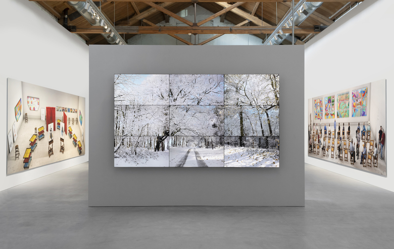 Installation view of&nbsp;David Hockney: Time and More, Space and More...&nbsp;