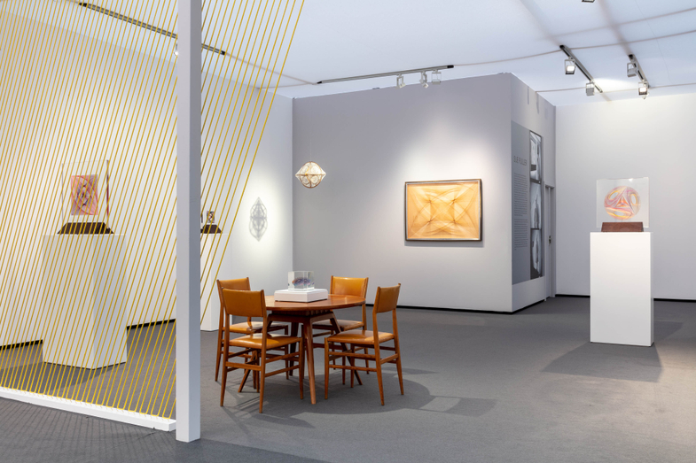 Installation view of Sue Fuller: Into the Composition at Frieze Masters, Booth D3, 12 - 16 October 2022. Photo by Richard Ivey.