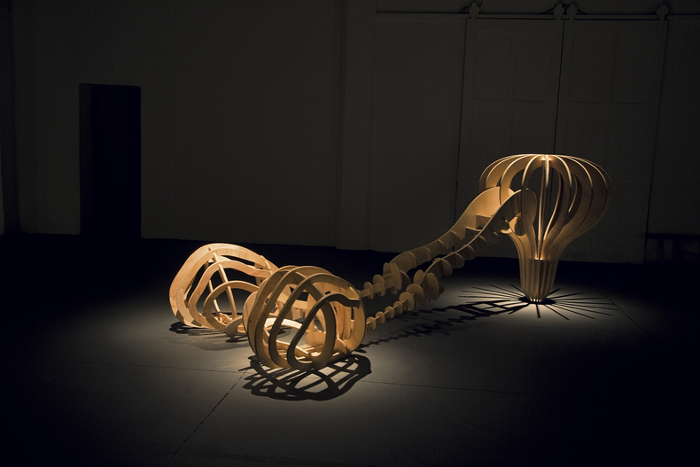 Sem título, 2018 madeira 320 x 150 x 130 cm foto © Felipe Amarelo