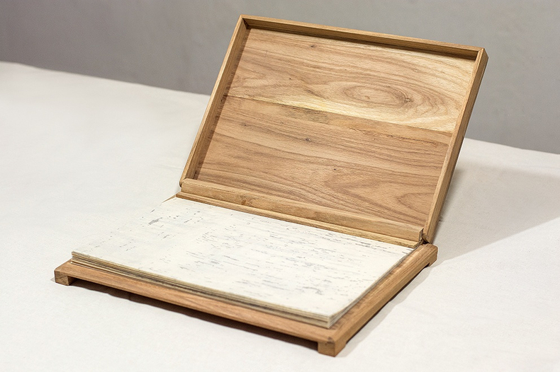 Marcelo Silveira Risque e Rabisque, 2015 letraset, papel vegetal e madeira 5 x 38,5 x 30 cm