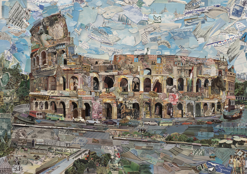 vik muniz, postcards from nowhere: rome, 2014