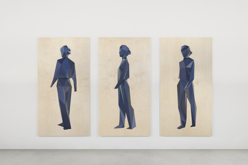 Xavier Veilhan Marine n° 1, 2 e 3, 2022 compensado de bétula e tinta acrílica 200 x 105 x 5...