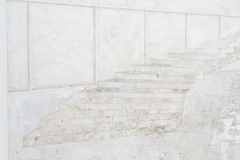 Daniel Senise Sem título (MAM Rio), 2022 monotipia de parede em tecido e medium acrílico sobre placa de alumínio 150.5 x 325 x 5.5 cm