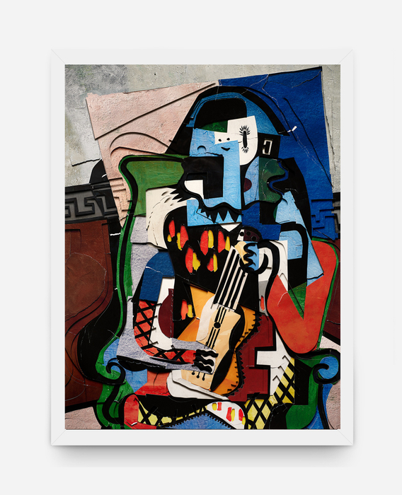Vik Muniz Surfaces: Harlequin Musician, after Picasso, 2020 mixed media unique 120,7 x 91,4 cm/47.5 x 36 in