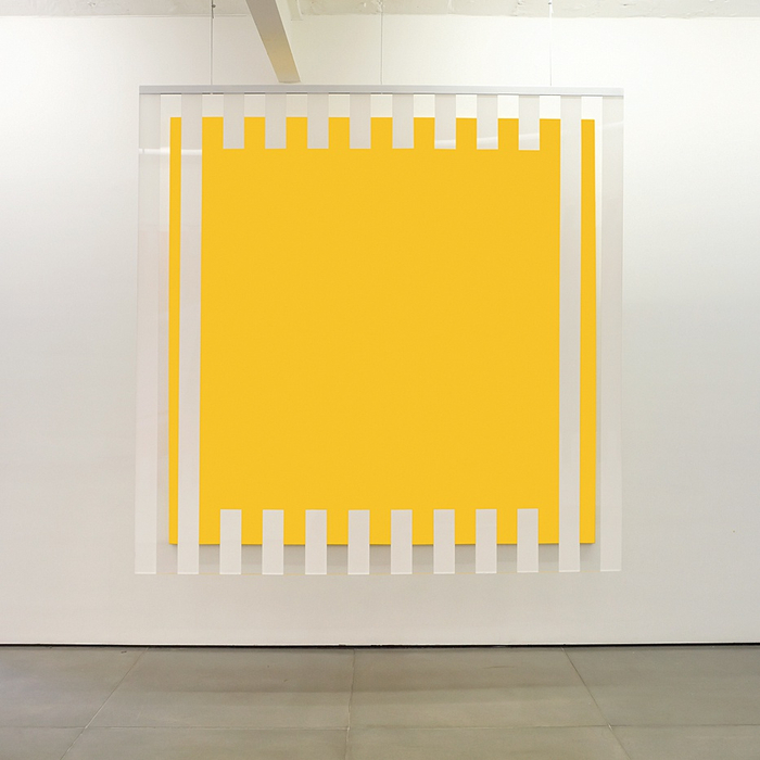 daniel buren, cores, luz, projeção, sombras, transparência: obras situadas yellow, 2015