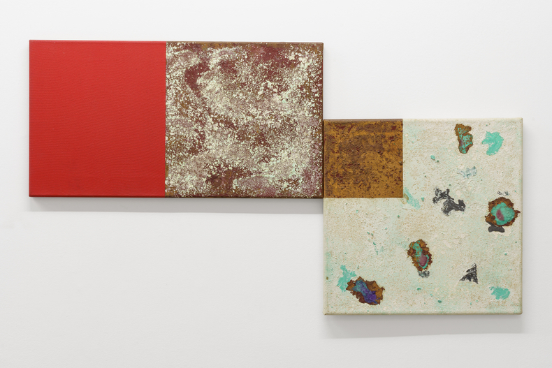 Antonio Dias Sem título, da série Autonomias, 1999 acrílica, pigmentos minerais e folha de ouro sobre tela 56 x 100...