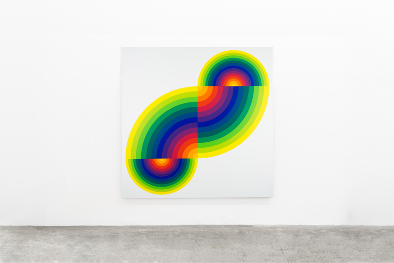Julio Le Parc Fractionné double deux serie 14E nº 1, 2020 acrylic paint on canvas 200 x 200 cm |...