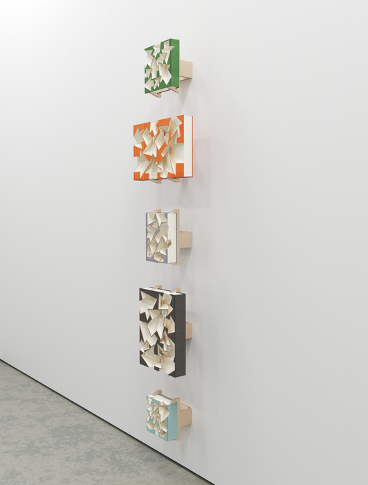 Marco A. Castillo Dictadura Vertical V, 2024 cartão, tecido, contraplacado de bétula multicamadas 333.3 x 54.7 x 21.6 cm