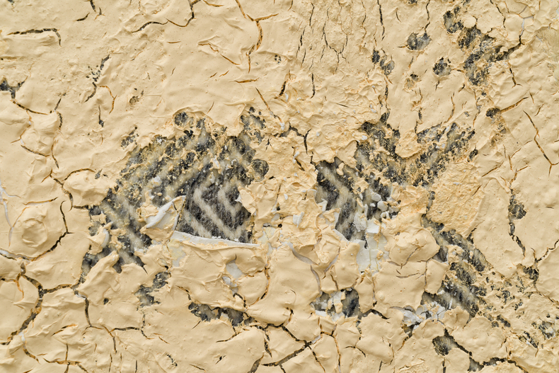 Carlos Bunga Novos mapas # 6, 2023 cola PVC e tinta látex sobre tapete 202 x 291 x 3 cm