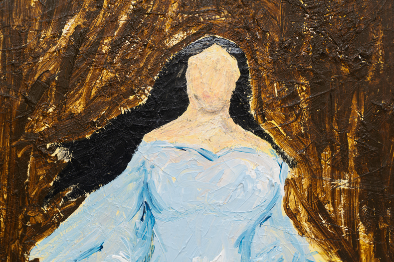 Elian Almeida Iemanjá (O mito de Tia Ciata) 2024 tinta acrílica e pastel oleoso sobre tela 140 x 83,5 x 5,5 cm