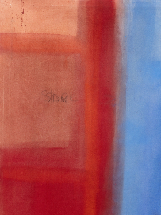 Karin Lambrecht Days 2024 pigmentos em resina acrílica, carvão e cobre sobre tela 180 x 180 cm