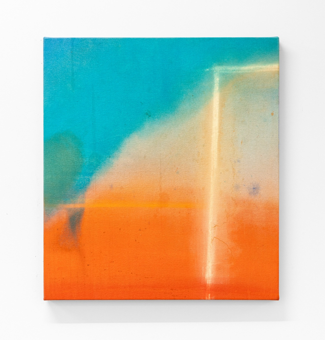 Karin Lambrecht Entre nós uma passagem, 2015 pigmentos em meio acrílico, pastel seco e marcas de chuva sobre lona pigments...