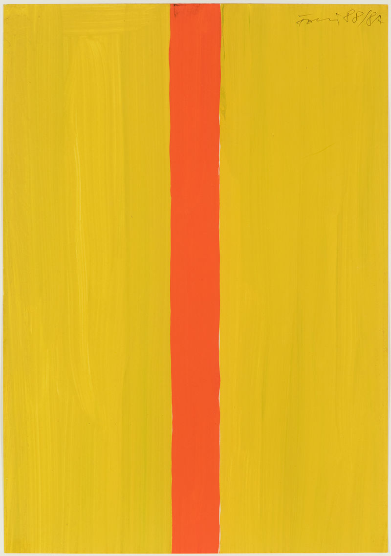 Günther Förg Untitled (yellow-orange), 1988 Gouache on light cardboard, 19 5/8 x 13 7/8 inches (49.8 x 35.2 cm)