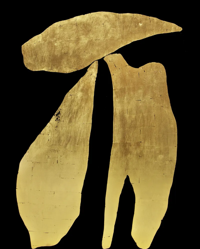 Anna Pietrzak Fulcrum, 2020 24K gold leaf and acrylic on wood panel, 60 x 48 inches (152.4 x 121.9 cm)