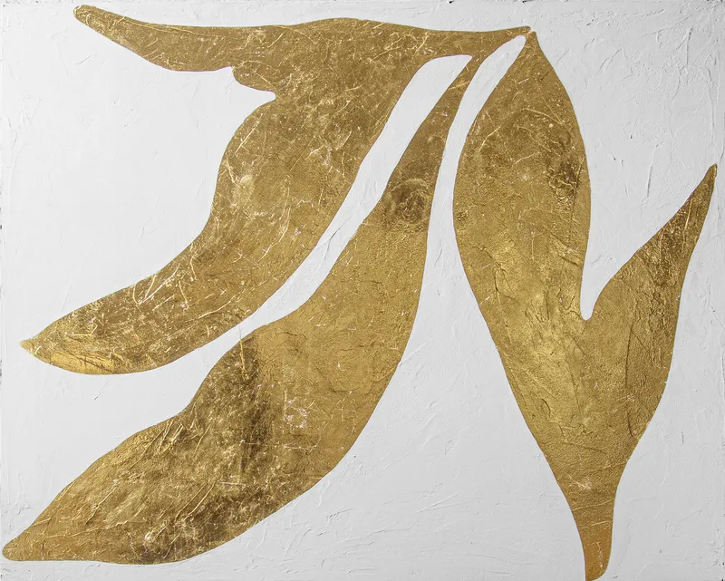Anna Pietrzak Mantón, 2025 24K gold leaf and acrylic on wood panel, 48 x 60 in. (121.9 x 152.4 cm)