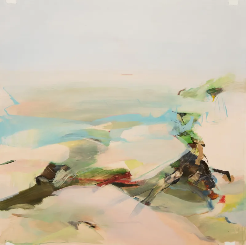 Hollis Heichemer north view, 2020 Oil on Mylar mounted on board, 18 x 18 inches (45.7 x 45.7 cm)