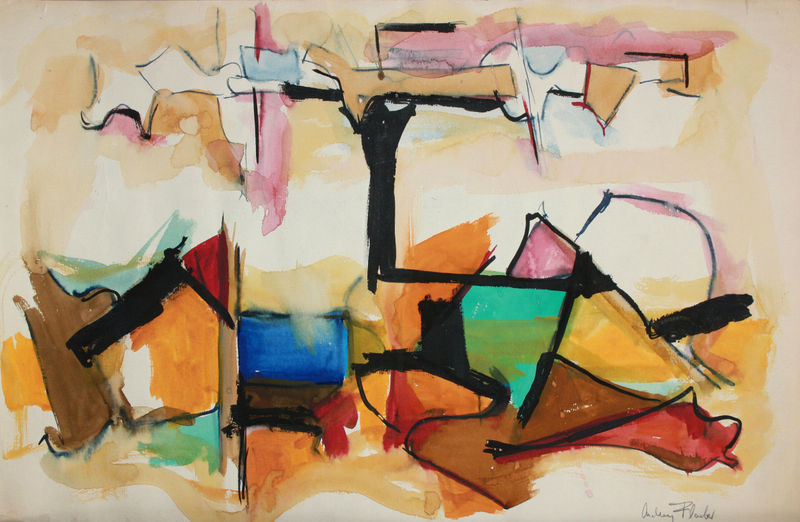 Audrey Flack Emerald, 1950–51 Gouache on paper, 11 7/8 x 17 7/8 inches (30.2 x 45.4 cm)