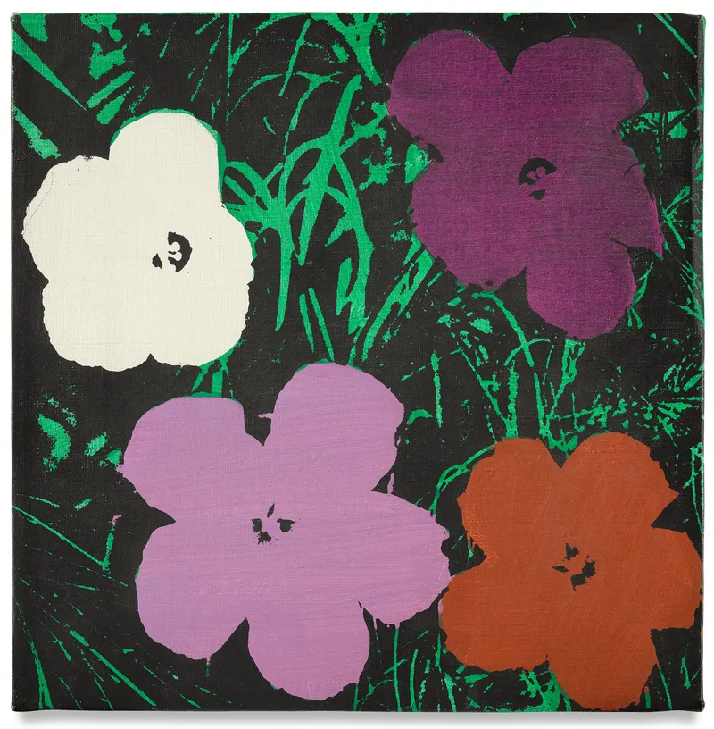 Sturtevant Warhol Flowers, 1968 Synthetic polymer and silkscreen ink on canvas, 11 x 11 in. (27.9 x 27.8 cm)