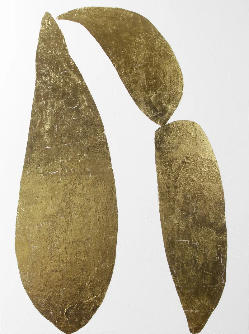 Anna Pietrzak Whisper, 2020 24k gold leaf and acrylic on canvas, 48 x 36 inches (121.9 x 91.4cm)