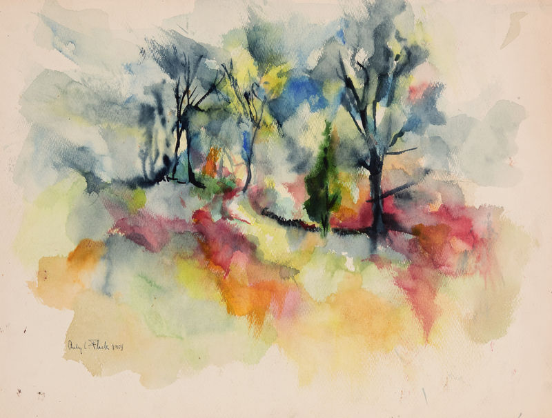 Audrey Flack Glengarry, 1954 Watercolor on paper, 14 3/4 x 20 in. (37.5 x 50.8 cm)