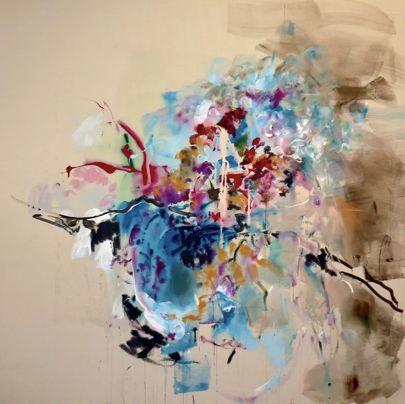 Elizabeth Abel Blue , 2025 Acrylic and soft pastel on canvas , 51 1/8 x 51 1/8 in. (130 x...