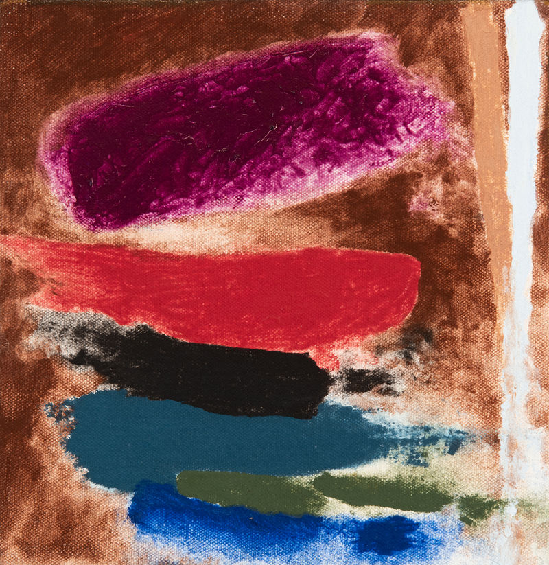 Friedel Dzubas Strafford, 1978 Magna acrylic on canvas, 9 1/2 x 9 1/4 inches (24.1 x 23.5 cm)