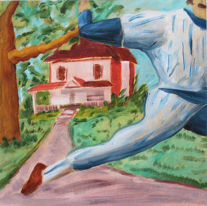 Hiroya Kurata Red House, 2018 Oil on panel, 8 x 8 inches (20.3 x 20.3 cm)