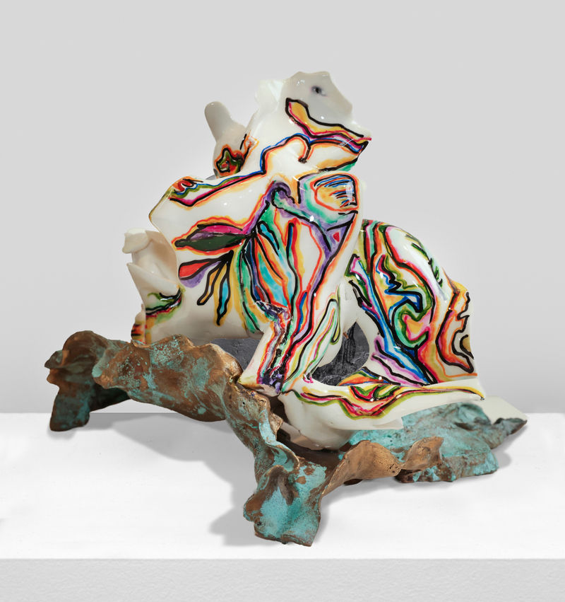 Edi Rama Untitled, 2024 Ceramic and bronze 15 3/8 x 15 x 11 3/8 in. (39 x 38 x 29...