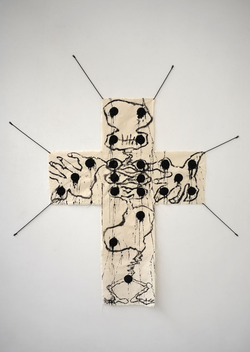 Annette Messager Un coup de dés..., 2022 Acrylic, fabric on textile, threads 58 1/4 x 52 3/8 in. (148 x...