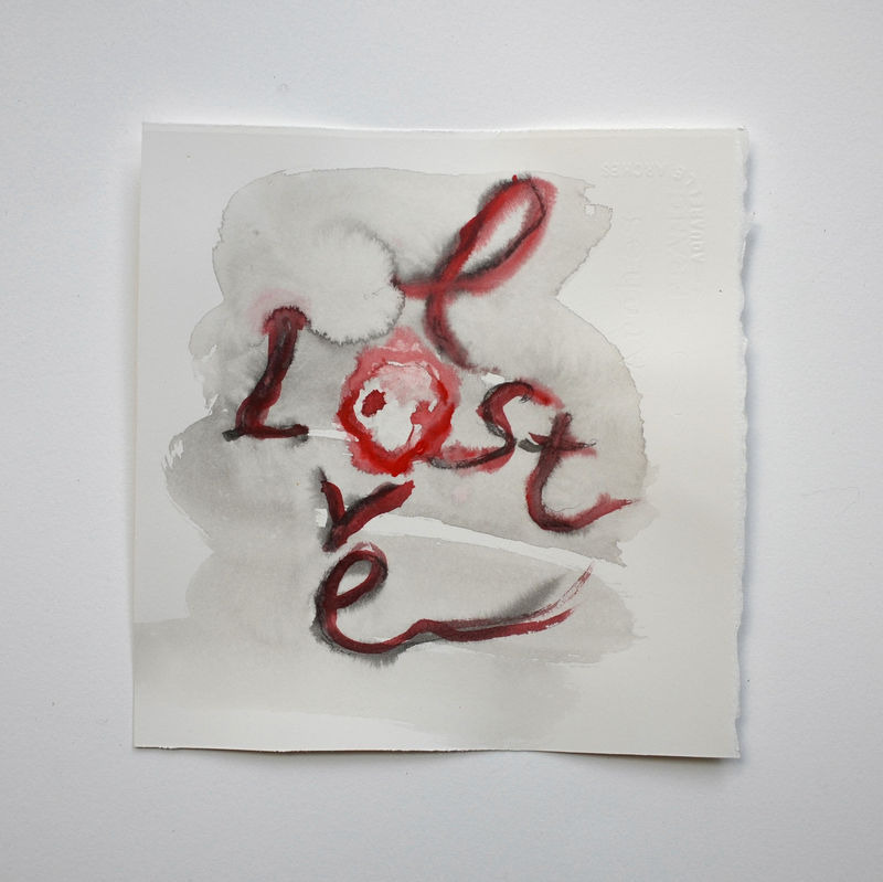 Annette Messager Lostlove, 2023 Acrylic on paper 8 1/2 x 8 1/4 in. (21.5 x 21 cm)