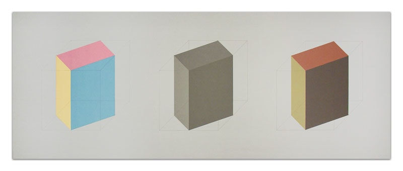 Sol LeWitt, Forms Derived from a Cube in Color (Simple and Superimposed) & Black & Gray, Plate #01, 1985