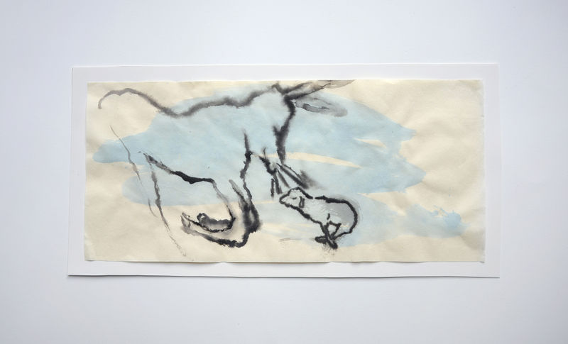 Annette Messager 13 février, 2023 Acrylic on paper 10 5/8 x 21 1/2 in. (27 x 54.5 cm)