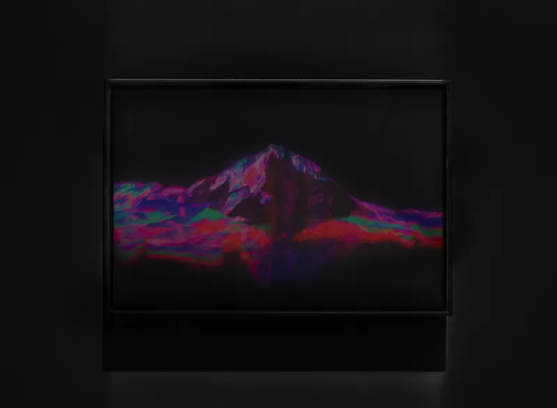 Agnieszka Kurant Risk Landscape (Luxembourg), 2024 Laser hologram on glass 9 7/8 x 11 3/4 in. (25 x 30 cm)