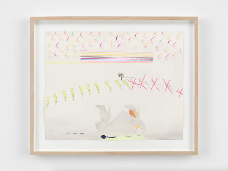 Barkley L. Hendricks Untitled, 1979 Graphite, glow stick, ink stamp and rubbing on paper Paper: 22 1/2 x 28 1/2...