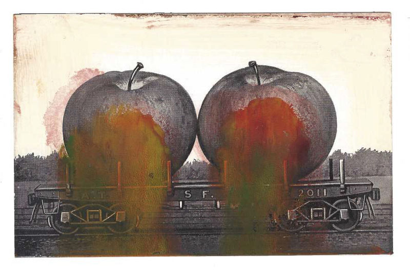 Tacita Dean Found Postcard Monoprint (Pair of Apples), 2018